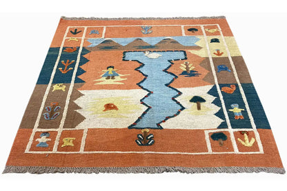  Kilim Qashqai - 804927 (106x103 cm) - Premium Kelim from German Carpet Shop - Just €149! Shop now at German Carpet Shop