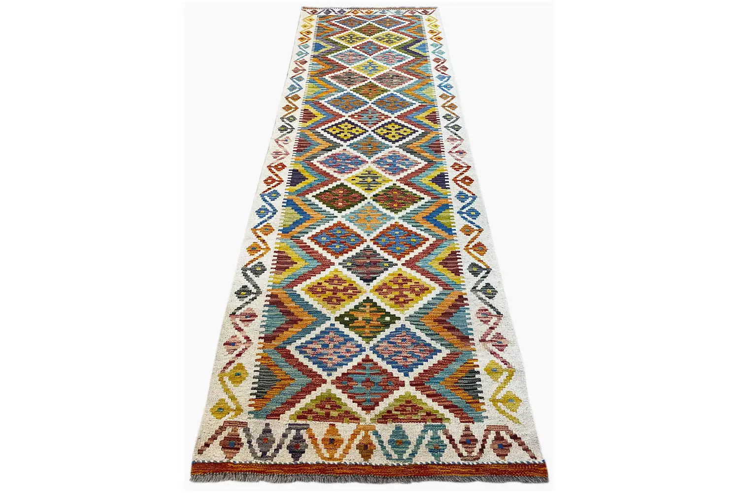 Kelim Afghan Läufer - (245x77cm) - German Carpet Shop