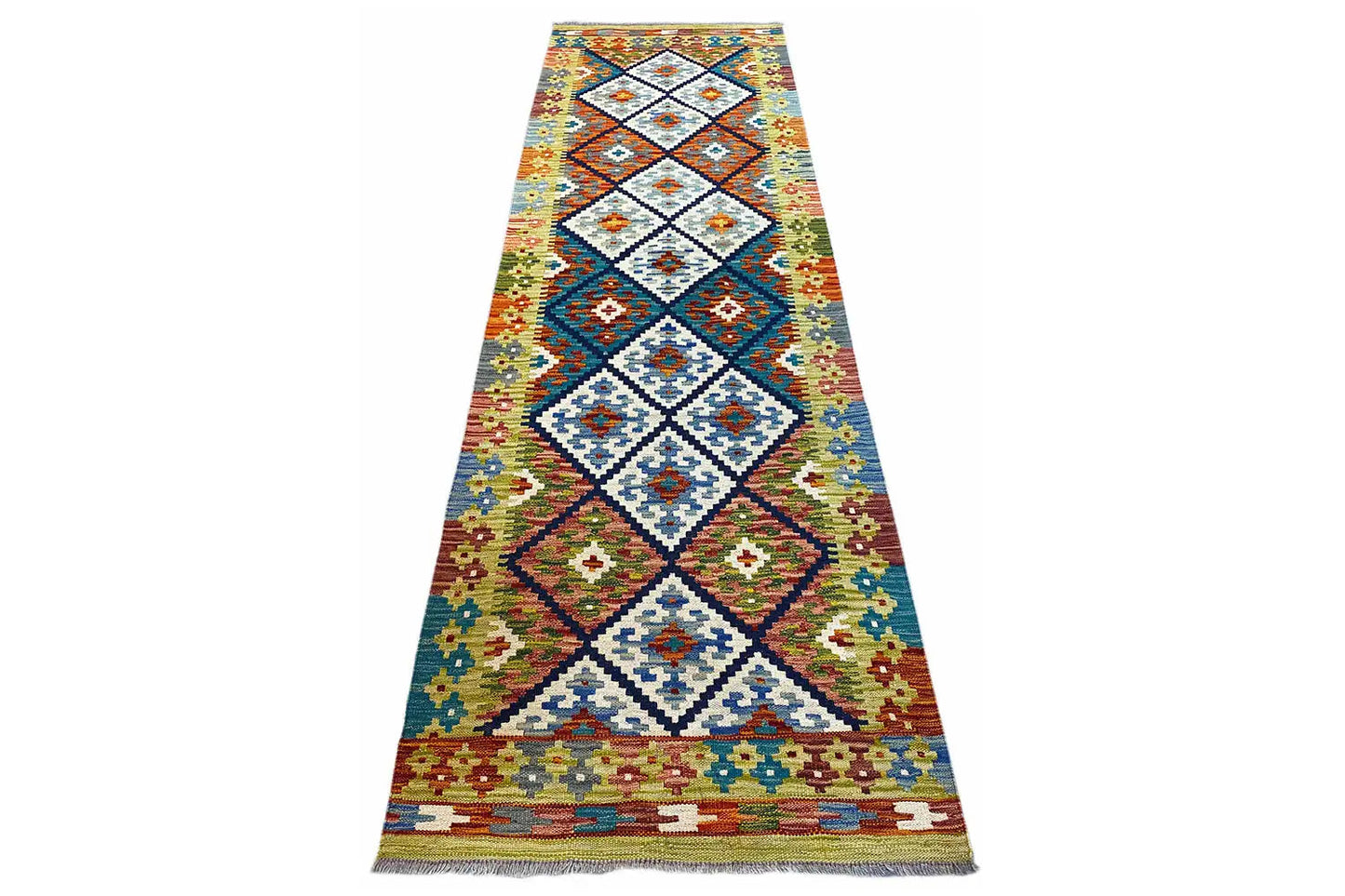 Kelim Afghan Läufer - (254x75cm) - German Carpet Shop