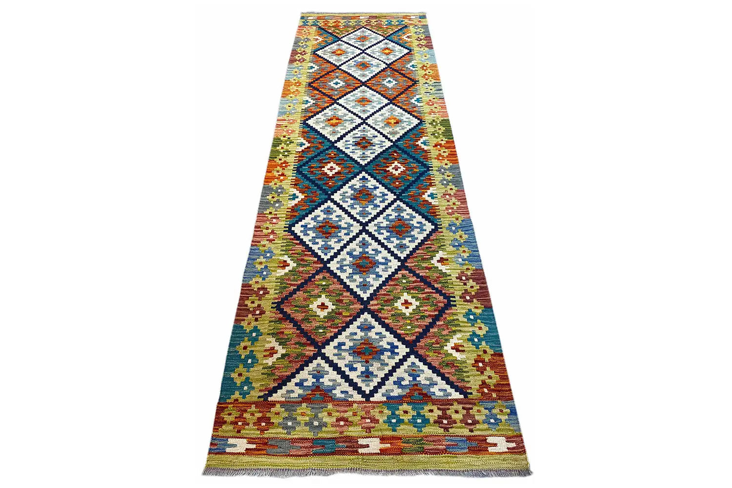 Kelim Afghan Läufer - (254x75cm) - German Carpet Shop