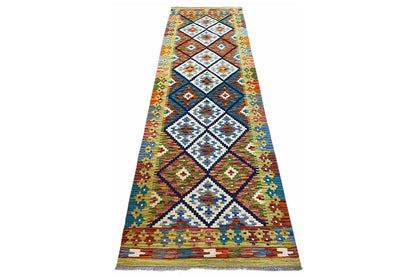 Kelim Afghan Läufer - (254x75cm) - German Carpet Shop