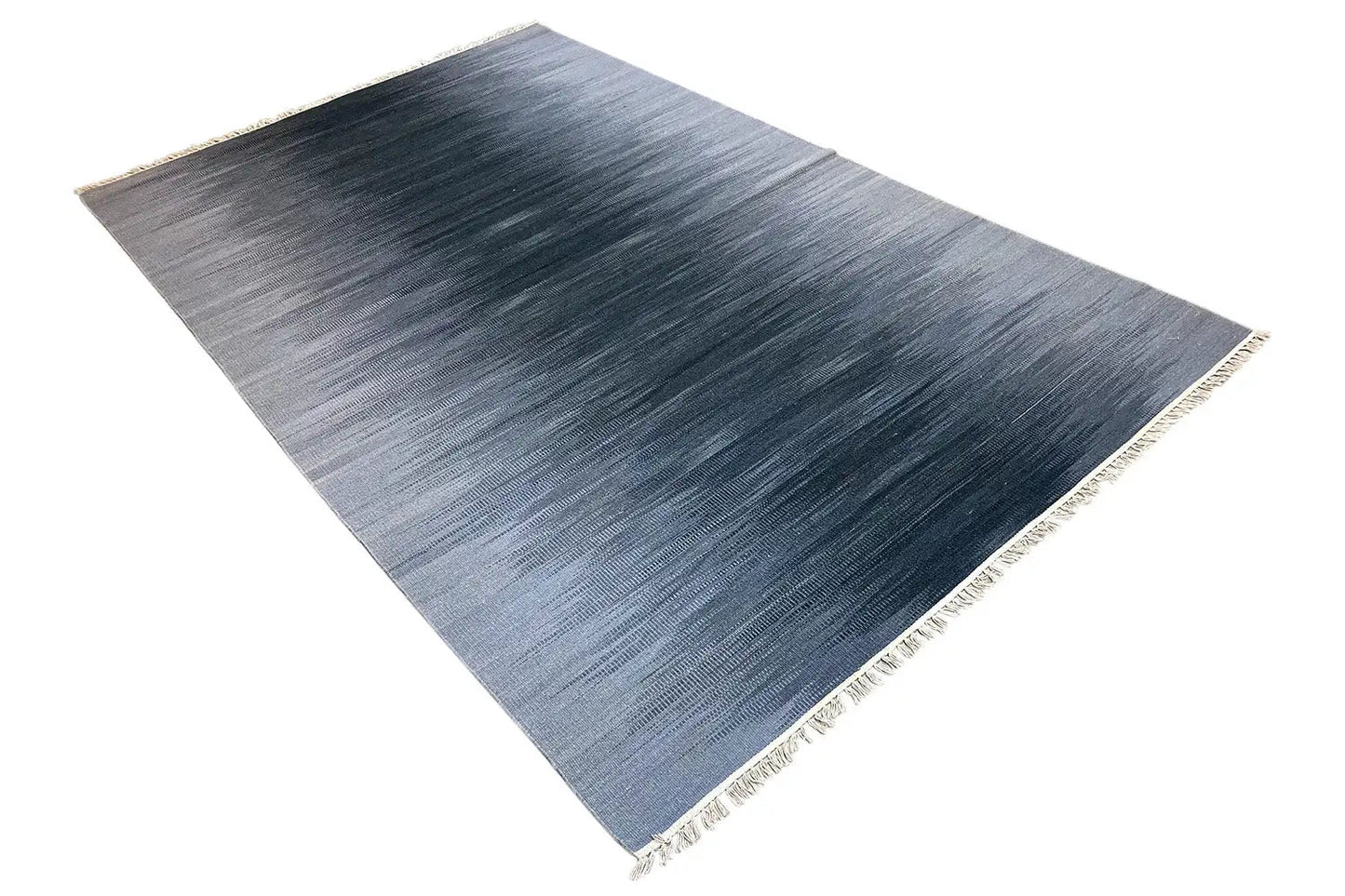 Grauer Ombré Kelim Dhurrie Teppich 160x230 cm - German Carpet Shop