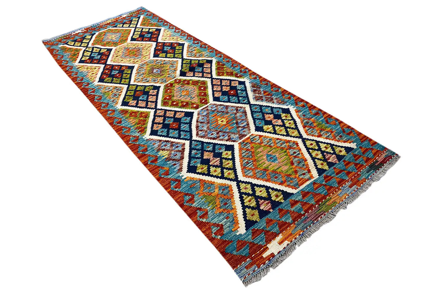 Kelim Afghan Läufer - (237x83cm) - German Carpet Shop