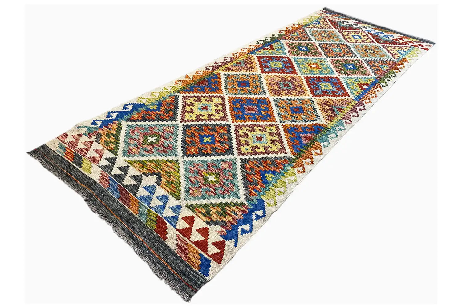 Kelim Afghan Läufer - (238x87 cm) - German Carpet Shop