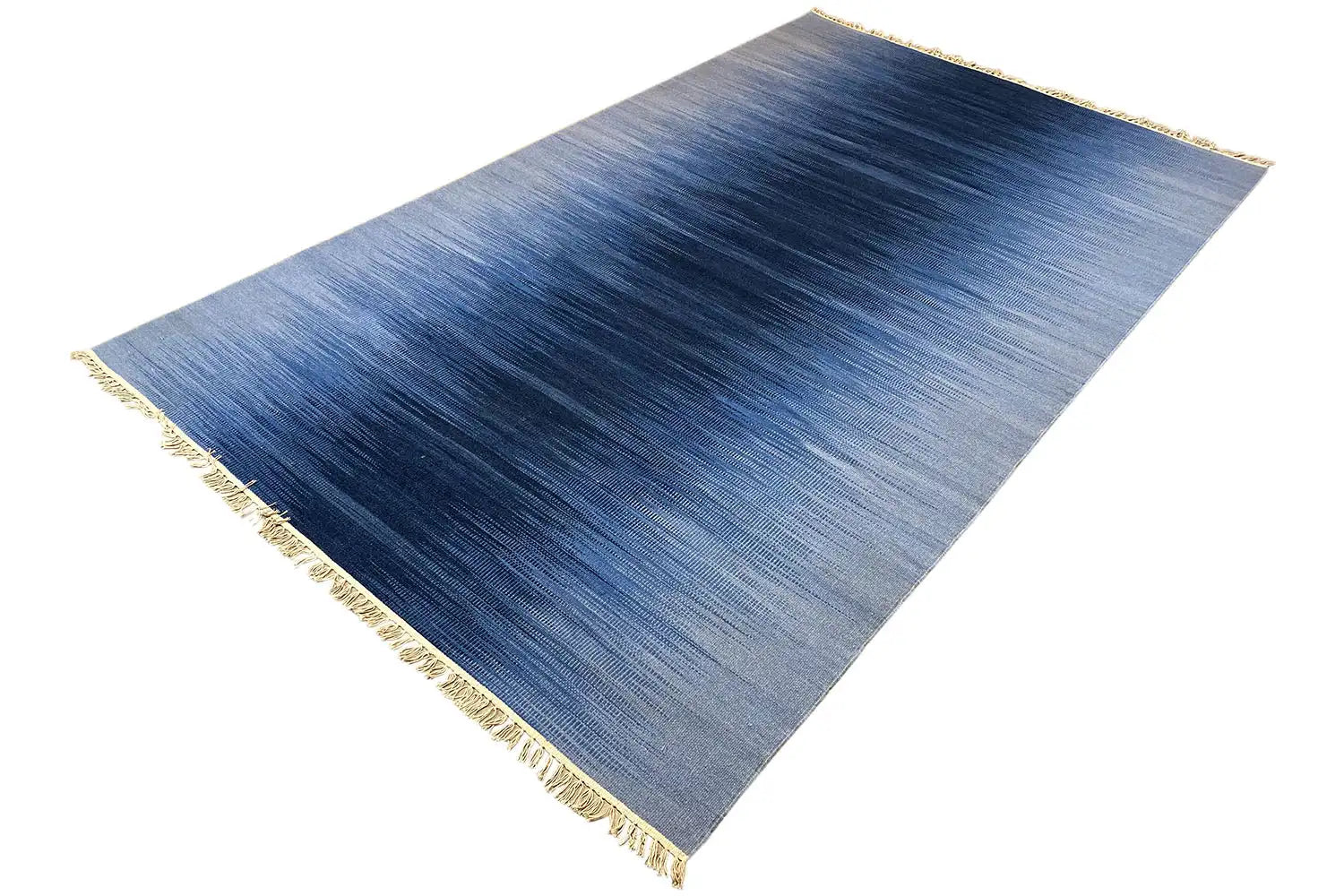 Blau Kelim Dhurrie Teppich 160x230 cm - German Carpet Shop