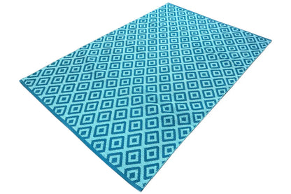 Moderner Kelim - Samak 04 Blue - German Carpet Shop