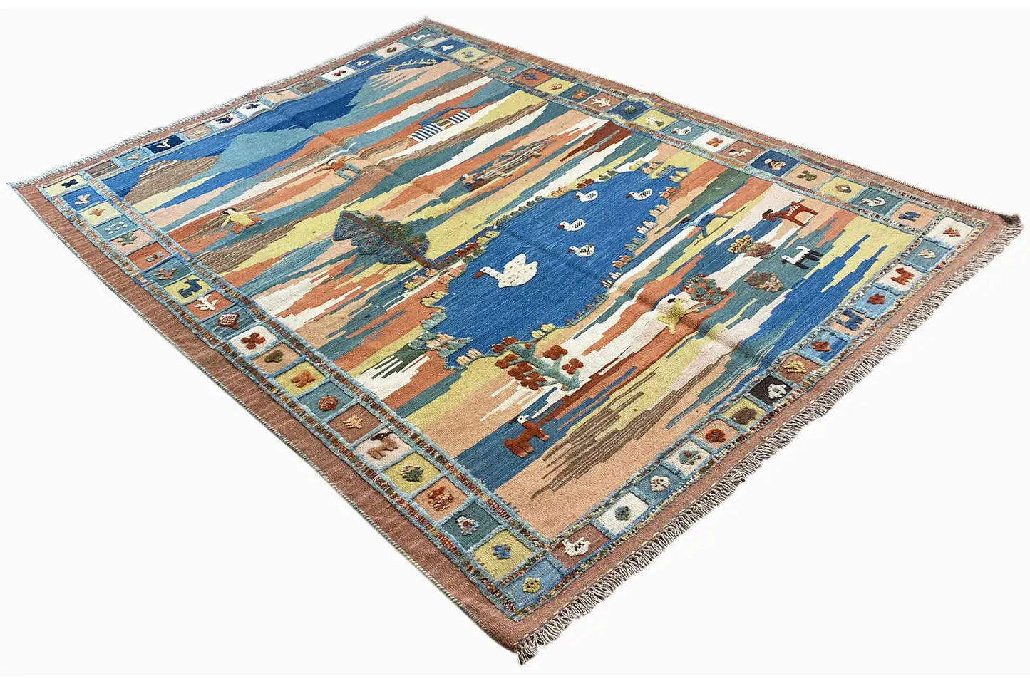  Kilim Qashqai  - 800607 (205x157 cm) - Premium Kelim from German Carpet Shop - Just €459! Shop now at German Carpet Shop