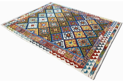 Kelim Afghan - (194x156 cm) - German Carpet Shop