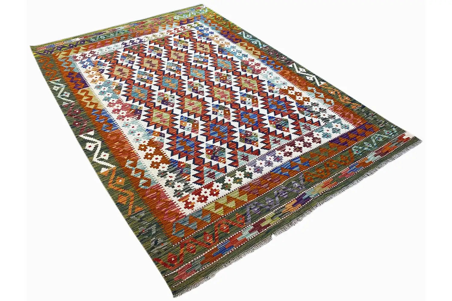 Kelim Afghan - (212x146 cm) - German Carpet Shop