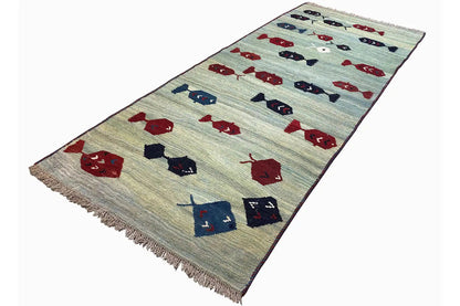 Kelim Qashqai Läufer - (224x94 cm) - German Carpet Shop