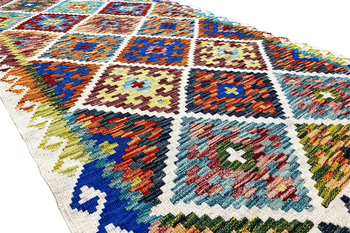 Kelim Afghan Läufer - (238x87 cm) - German Carpet Shop