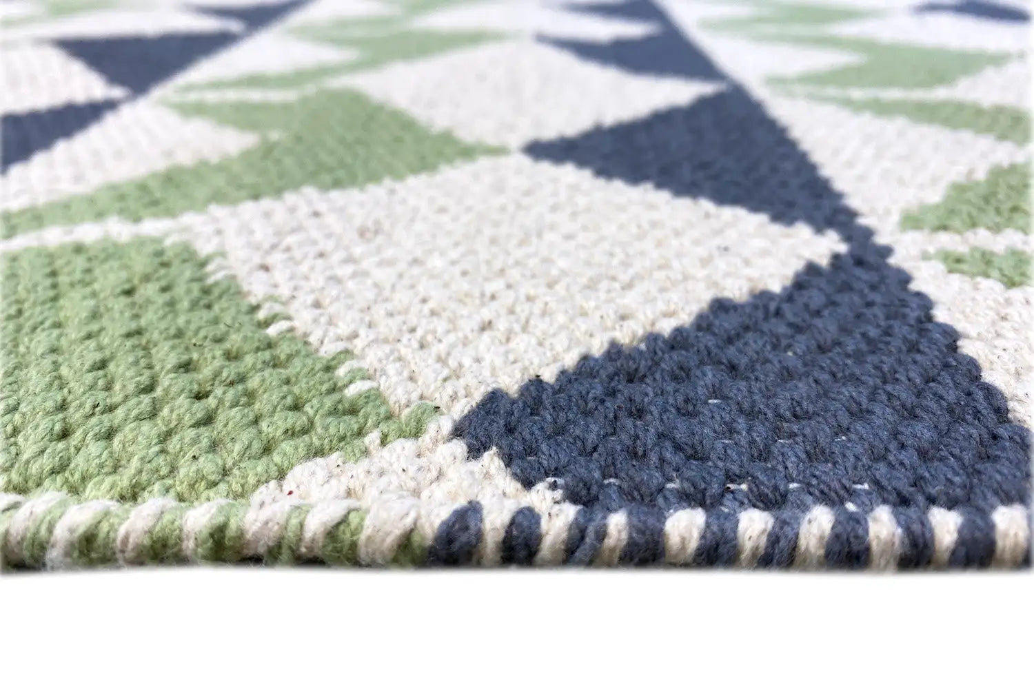 Moderne Kelim - Samak 05 Green - German Carpet Shop