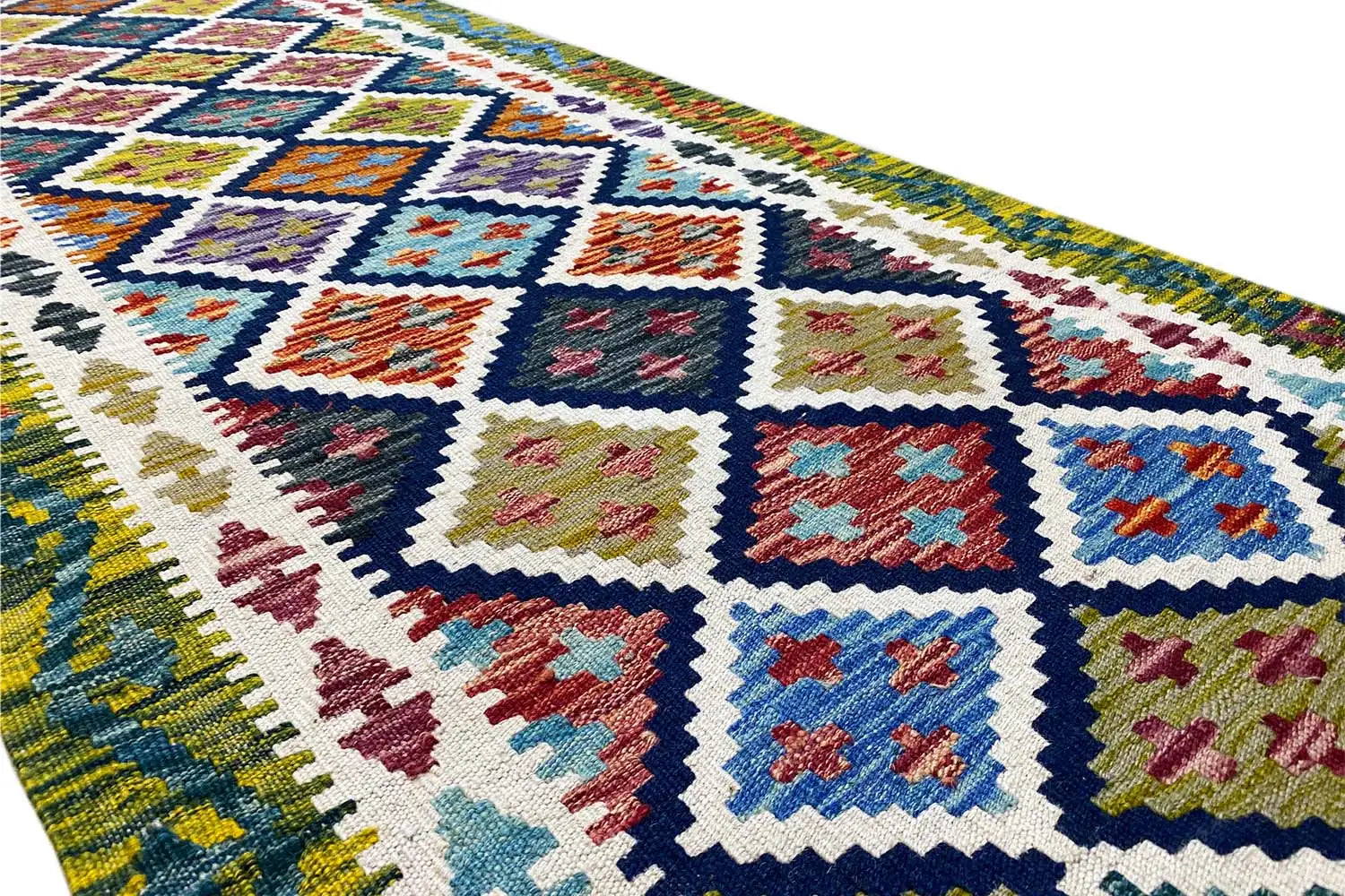 Kelim Afghan Läufer - (296x78cm) - German Carpet Shop