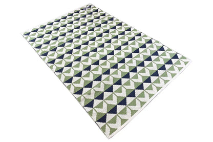 Moderne Kelim - Samak 05 Green - German Carpet Shop