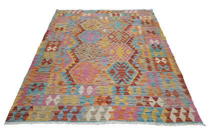  Kelim Afghan 4151 (146x112 cm) - Premium Kelim from German Carpet Shop - Just €99! Shop now at German Carpet Shop