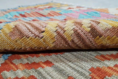  Kelim Afghan 4151 (146x112 cm) - Premium Kelim from German Carpet Shop - Just €99! Shop now at German Carpet Shop