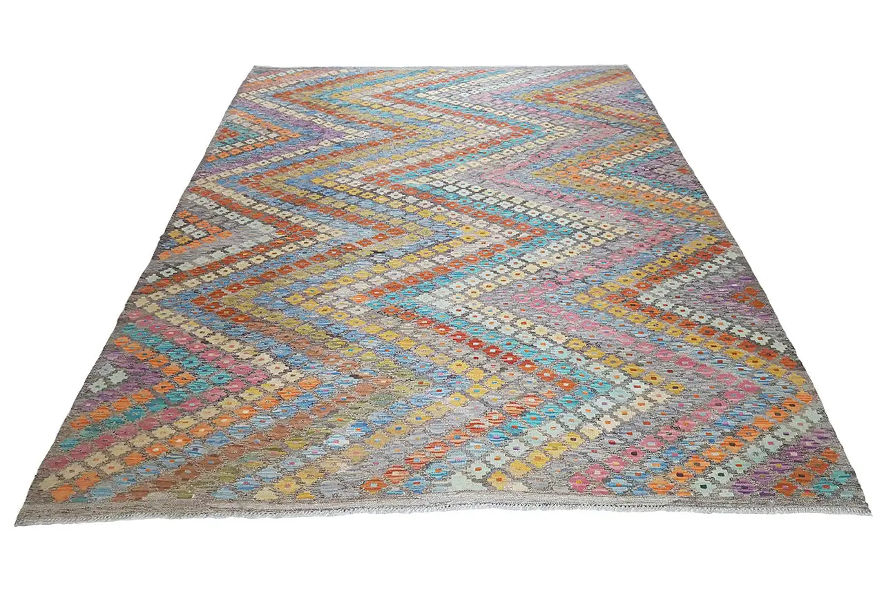  Kelim Afghan 8712 (293x211 cm) - Premium Kelim from German Carpet Shop - Just €349! Shop now at German Carpet Shop