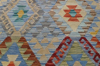 Kelim Afghan - 30221 (382x92cm) - German Carpet Shop