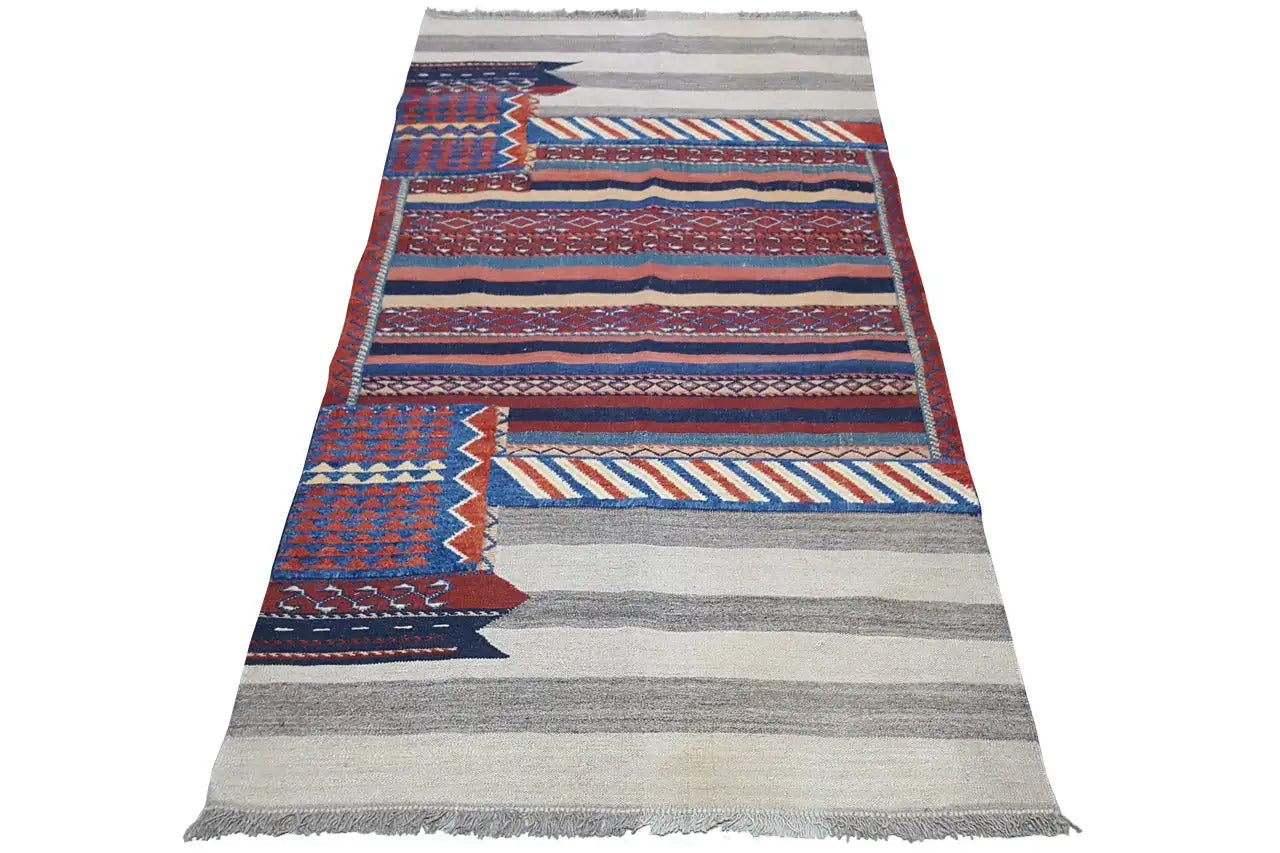  Bakhtiari Kelim (210x103 cm) - Premium Kelim from German Carpet - Just €799! Shop now at German Carpet Shop