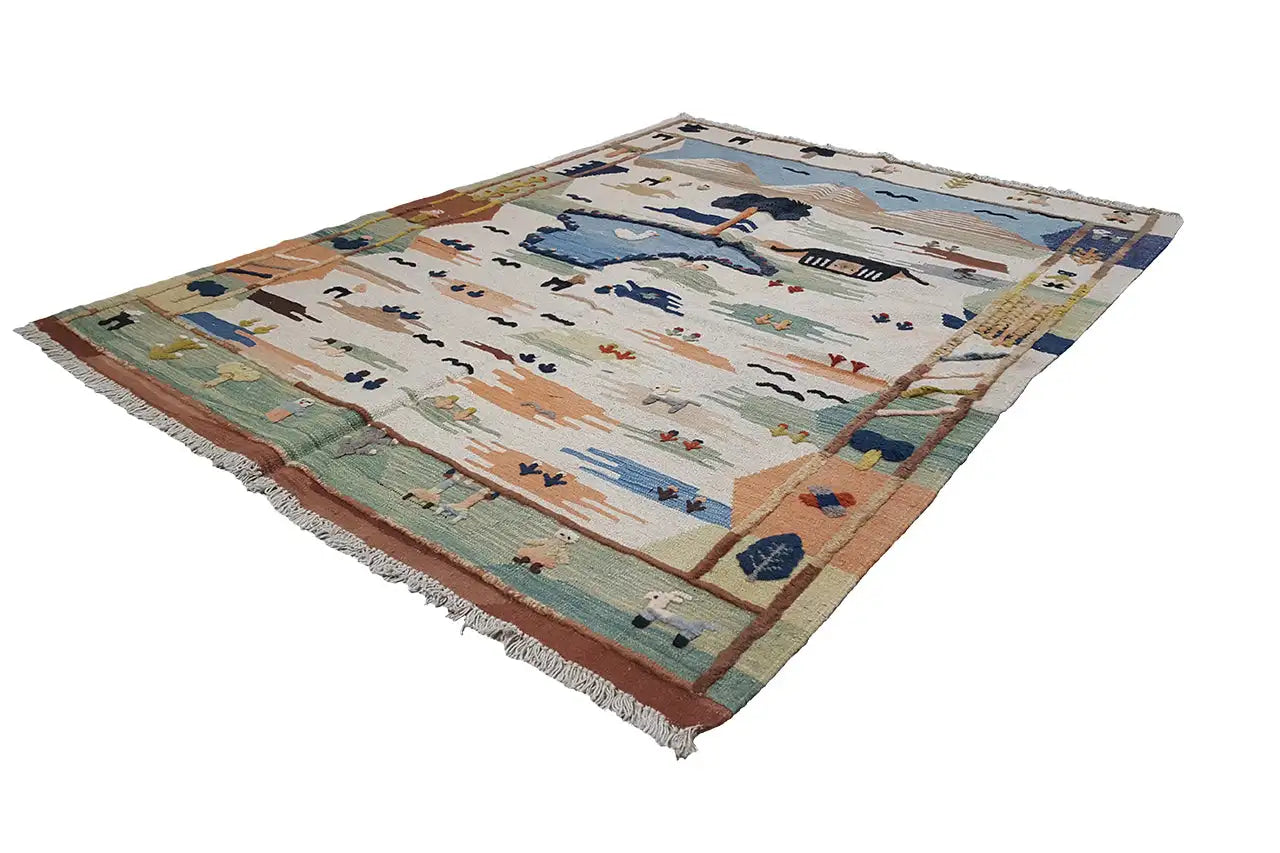  Kilim Qashqai  - (195x147 cm) - Premium Kelim from German Carpet Shop - Just €449! Shop now at German Carpet Shop