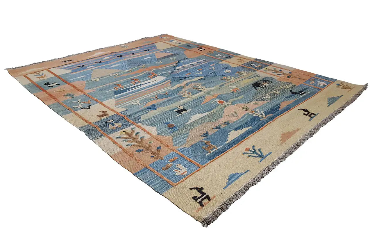  Kilim Qashqai  - 605615 (194x153 cm) - Premium Kelim from German Carpet Shop - Just €449! Shop now at German Carpet Shop