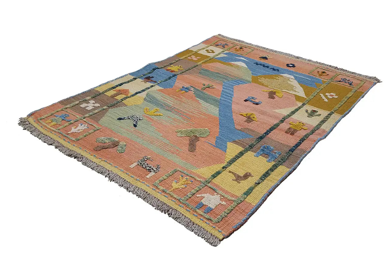  Kilim Qashqai  - 800593 (112x84 cm) - Premium Kelim from German Carpet Shop - Just €149! Shop now at German Carpet Shop