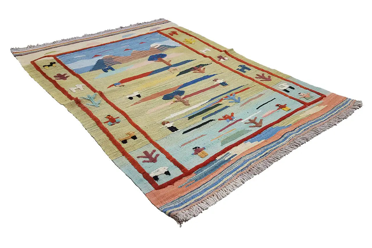  Kilim Qashqai  - 800604 (120x86 cm) - Premium Kelim from German Carpet Shop - Just €149! Shop now at German Carpet Shop
