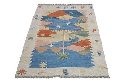  Kilim Qashqai  - 800608 (112x83 cm) - Premium Kelim from German Carpet Shop - Just €149! Shop now at German Carpet Shop