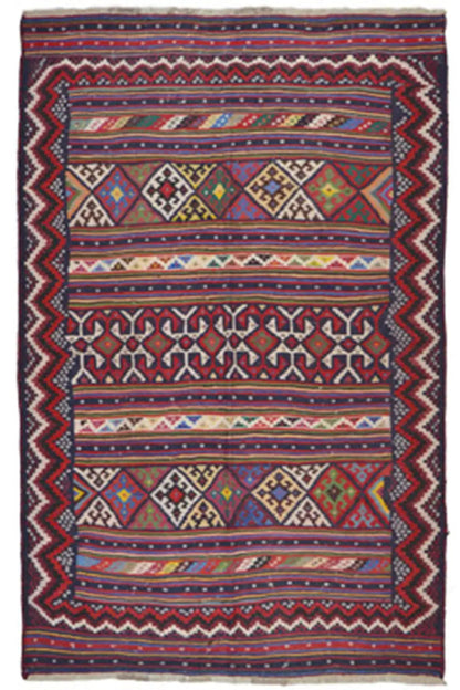  Kilim Sirjan - 905432 (234x155 cm) - Premium Kelim from German Carpet Shop - Just €490! Shop now at German Carpet Shop