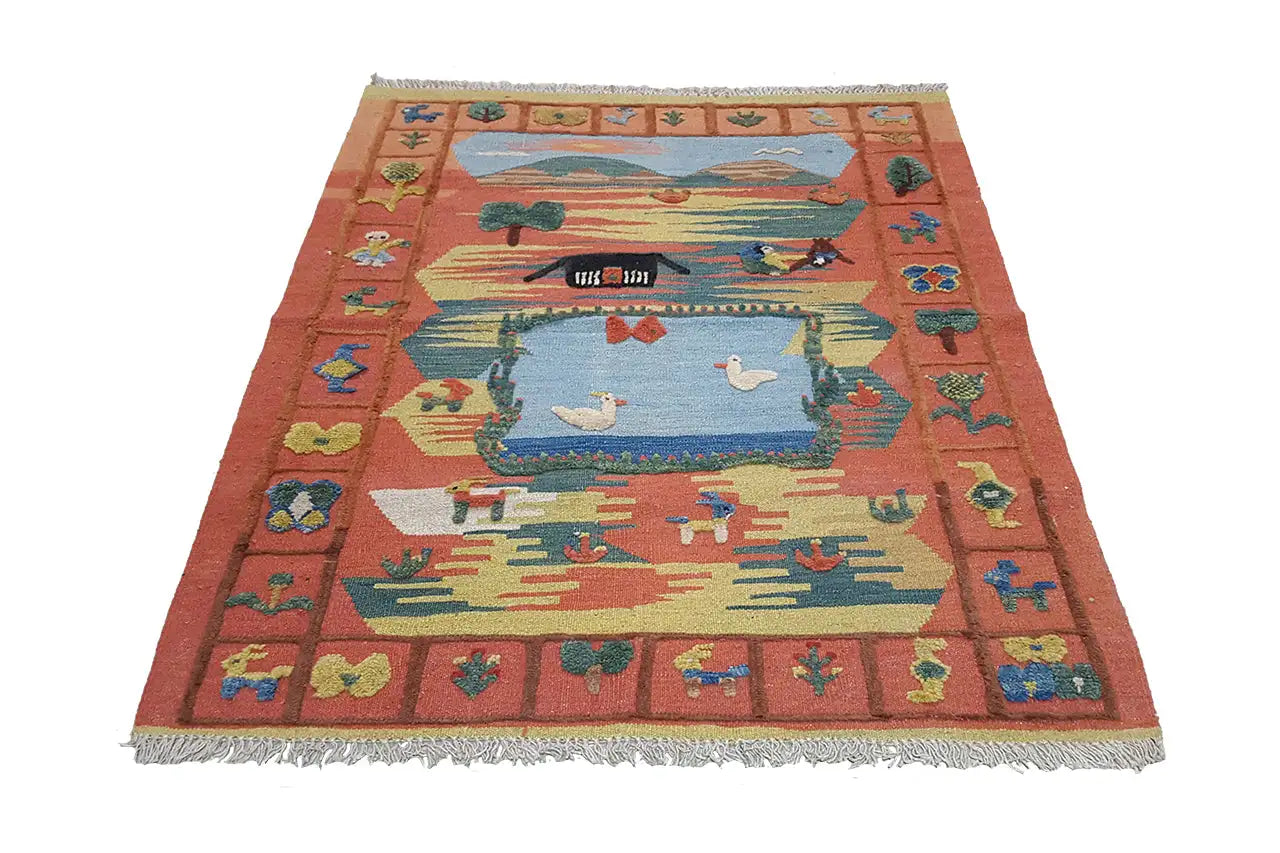  Kilim Qashqai  - 301892 (120x102 cm) - Premium Kelim from German Carpet Shop - Just €185! Shop now at German Carpet Shop