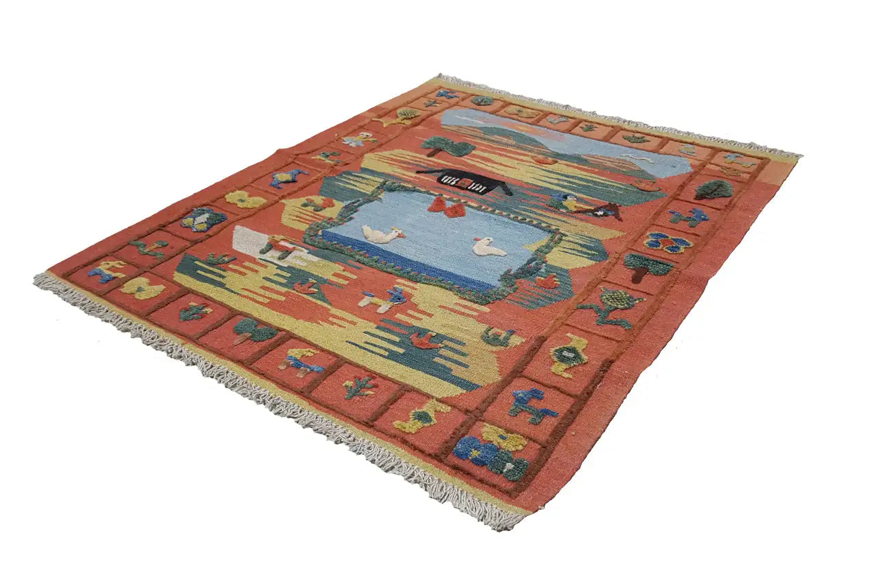  Kilim Qashqai  - 301892 (120x102 cm) - Premium Kelim from German Carpet Shop - Just €185! Shop now at German Carpet Shop