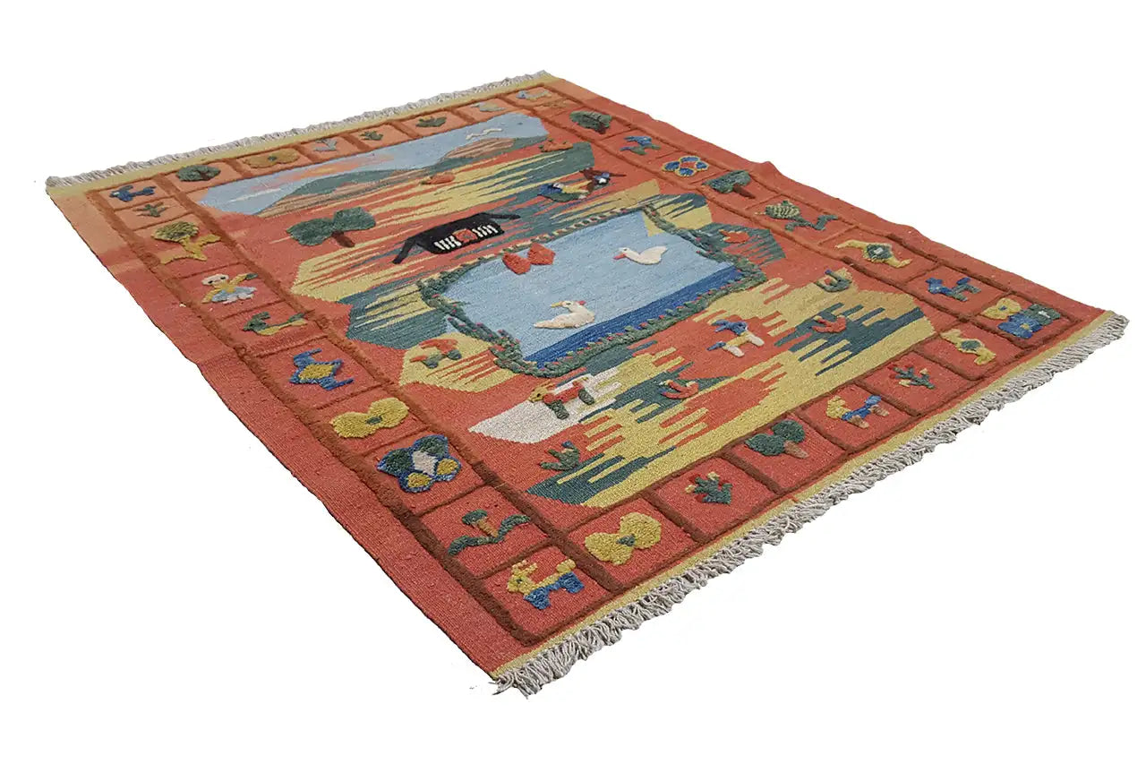  Kilim Qashqai  - 301892 (120x102 cm) - Premium Kelim from German Carpet Shop - Just €185! Shop now at German Carpet Shop